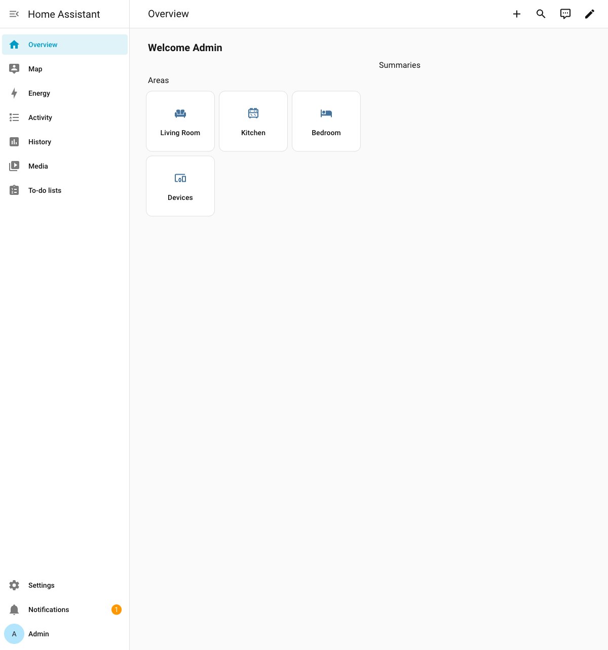 Home Assistant dashboard op een WolkBox met realtime energieverbruik, slimme apparaten en automatiseringen