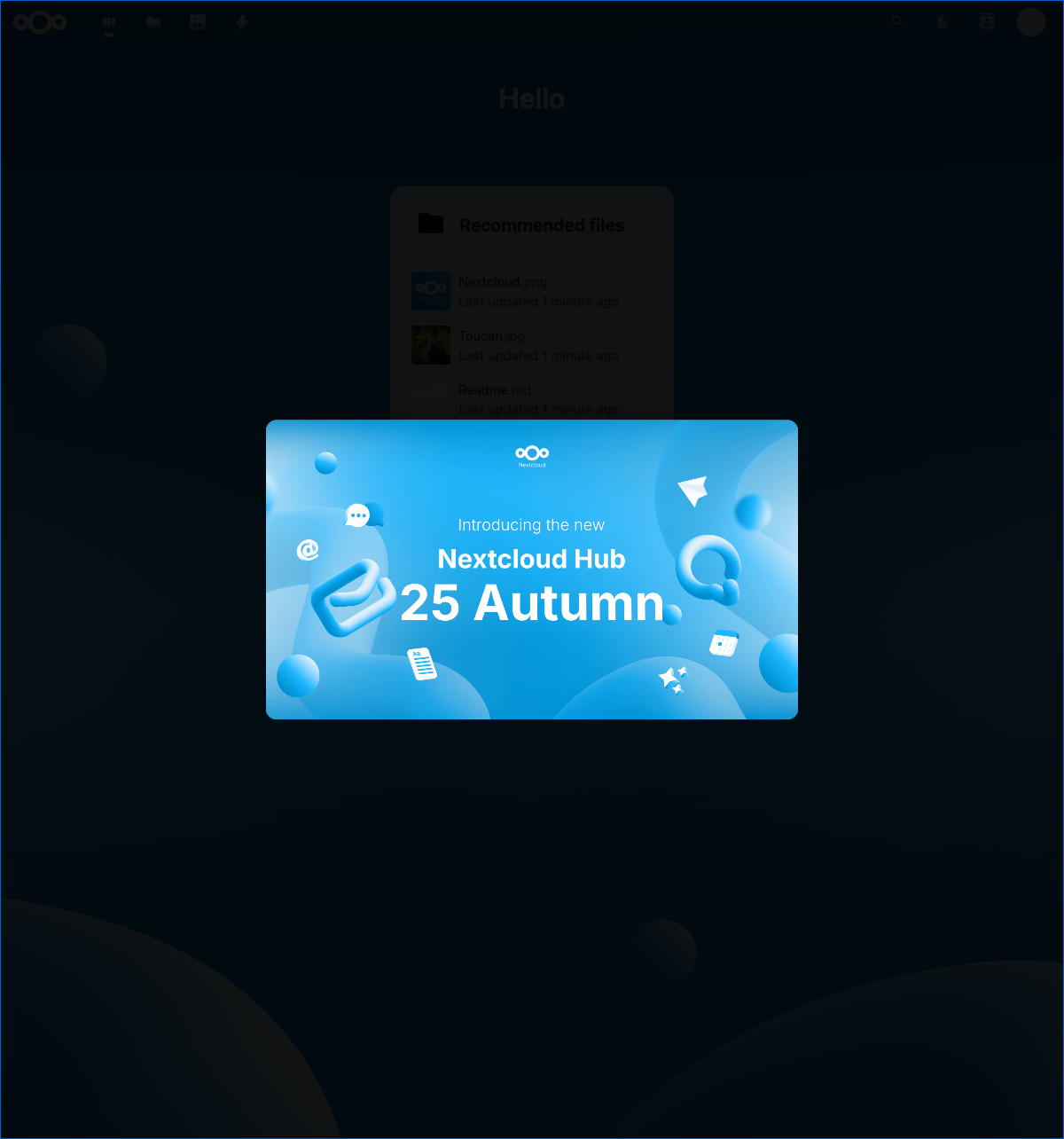 Het Nextcloud dashboard op een WolkBox: bestanden, agenda en activiteiten op &eacute;&eacute;n scherm